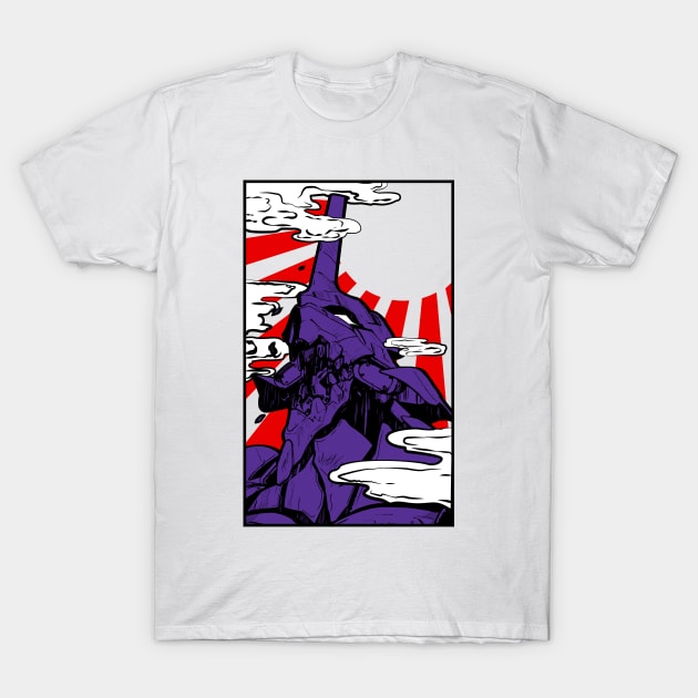 Evangelion japanese sun T-Shirt by paisdelasmaquinas